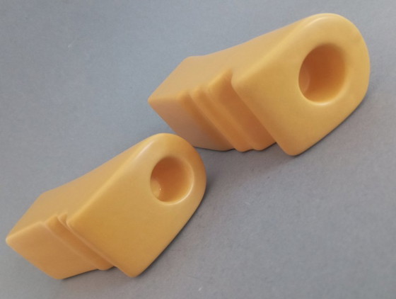 Image 1 of ASA Keramik, funky/postmodernes Kerzenhalterpaar „Mr. & Mrs.“, 1990er Jahre, Deutschland