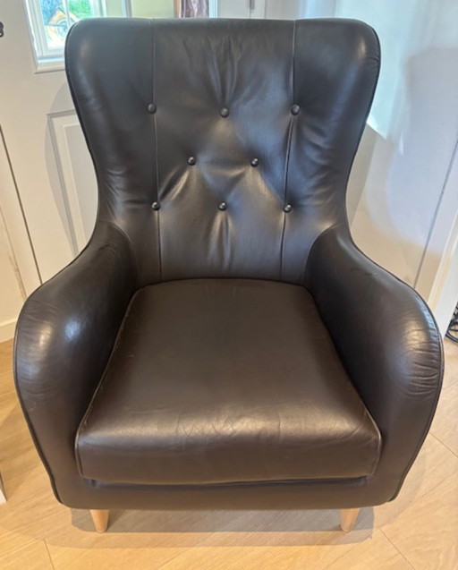 Wunderschöner SITS-Sessel, Modell Pola, in braunem Leder, in einwandfreiem Zustand