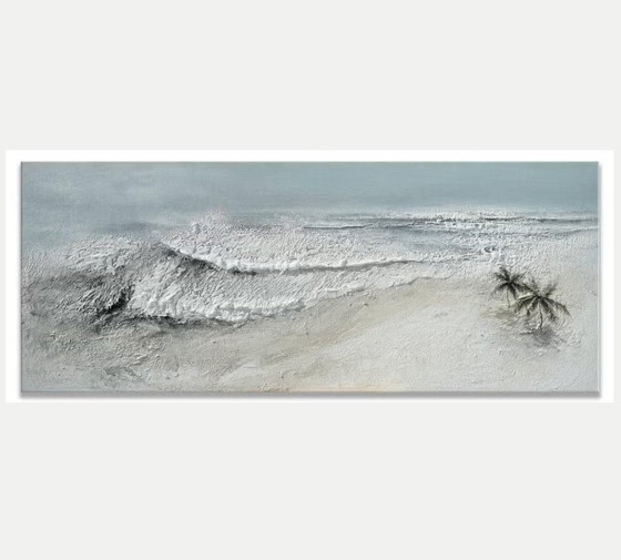 Tableau de plage et de mer avec palmier - 60 x 150 cm - XXL – Peintures et dessins, Canvas (photo 2 of 7)