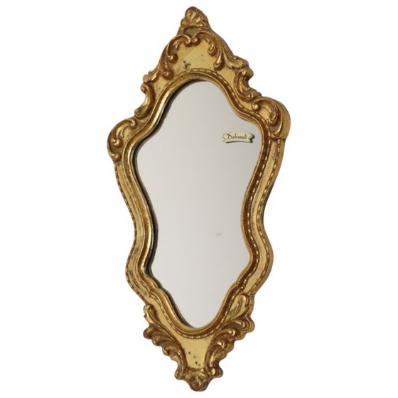 Kleiner Deknudt Wappenspiegel Blattgold Vergoldet Barock Stil 45cm – Glass, Wood (photo 5 of 18)