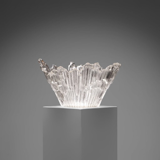 ‘Norrsken’ grote glazen kom van Tauno Wirkkala voor Humppila Oy, Finland, jaren 70 – schalen, Glass