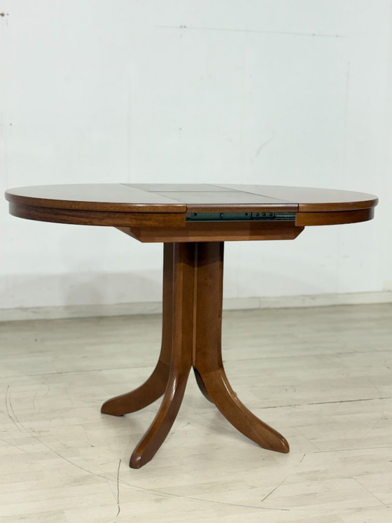 Image 1 of Table de salle à manger élégante de style Mid-Century – Table de cuisine ronde et extensible