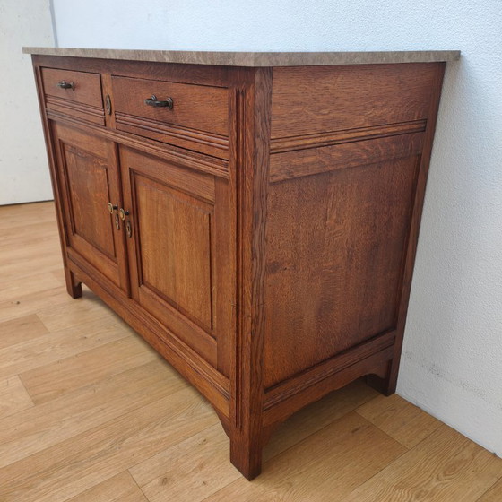 Image 1 of Credenza, cassettiera, comò e mobile da bagno vintage e antichi con piano in marmo.