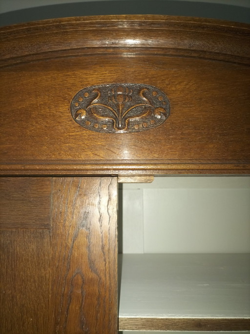 Antique oak linen closet