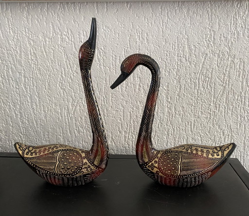 2 Swans Brass Handmade