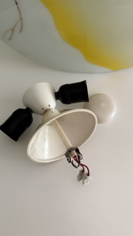 Vintage Ceiling Light 1950s/1960s Glass – Plastic (photo 4 of 7)