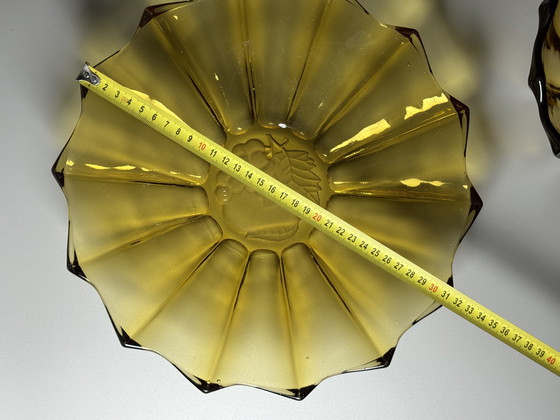 Image 1 of Cuenco y plato bajo mesa, década de 1930 - Verrerie de Scailmont