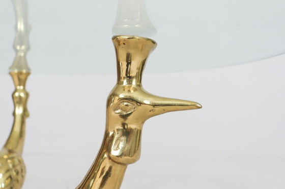 Image 1 of Hollywood Regency Peacock Coffee Table, Skulpturaler Beistelltisch, 1960er Jahre