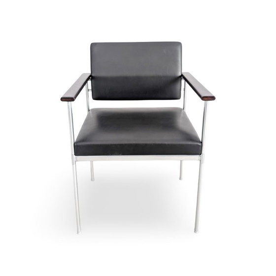 5er Set Lübke Midcentury Stühle Armlehnstuhl Leder schwarz MCM – Sessel, Leather (photo 3 of 11)