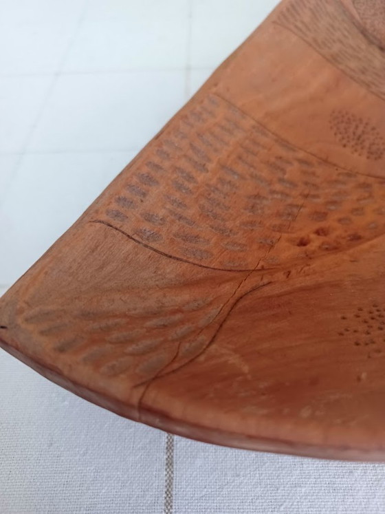 Image 1 of Ciotola in legno intagliata a mano – design organico – stile vintage artigianale – 43 cm