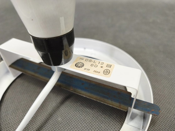 Image 1 of Pair of Czech Opaline Glass Sculptural Table Lamps, 1970s