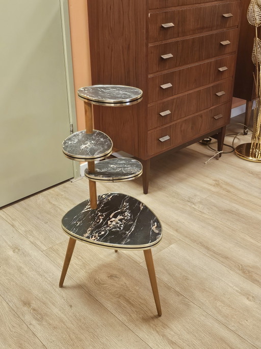 Mesita auxiliar vintage para plantas, mesa pequeña de mármol. – plantentafel, Wood (photo 2 of 10)