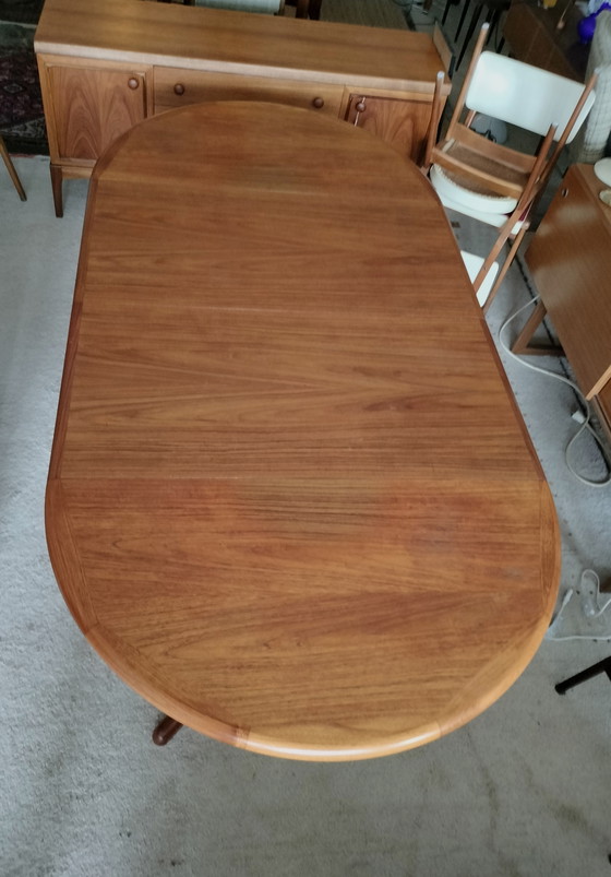 Image 1 of Vintage Danish teak extendable round dining table