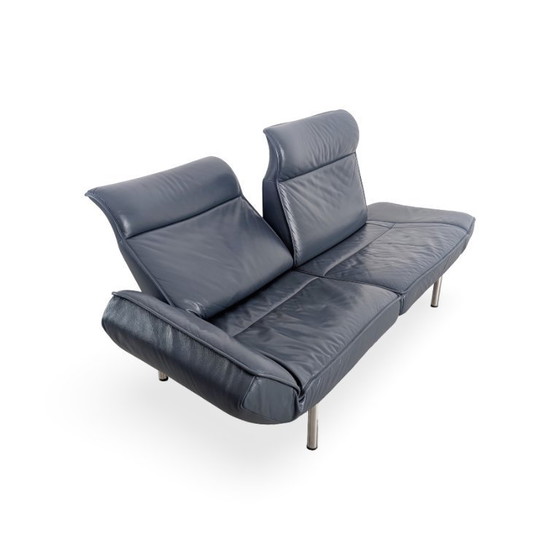 Image 1 of Divano Midcentury De Sede Ds 450 in pelle nero e blu