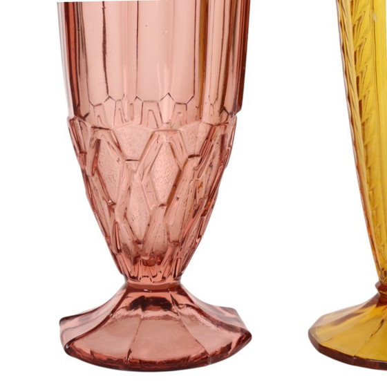 Pair of Colored Glass Vases from the Art Deco Period – Vintage (photo 7 of 12)