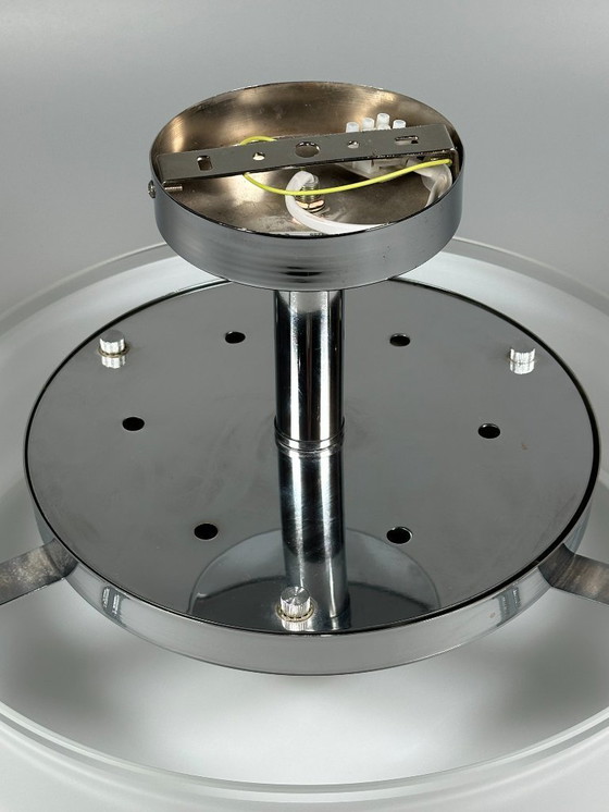 Image 1 of Plafondlamp uit de jaren 70/80 van Honsel Leuchten Duitsland, glas, chroom, Space Age