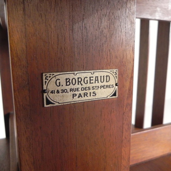 Image 1 of Mahogany book carousel G. Borgeaud Paris, 1930s