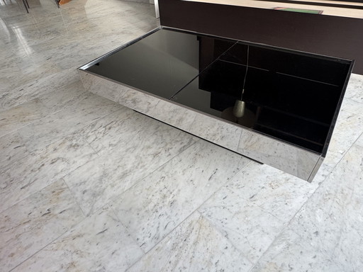 Spiegel salontafel/bar met opbrtgruimte voor glazen en flessen 