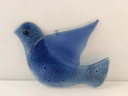 Blue glass bird glass hanger for window or wall