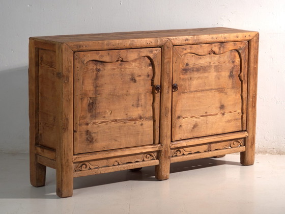 Antique tall sideboard with two doors (c.1920) – High Boards, Wood (photo 8 of 33)