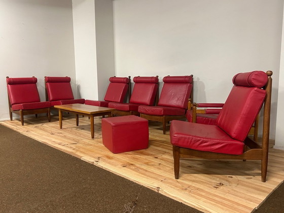 Image 1 of Set da salotto modulare in pelle della metà degli anni Sessanta (9 pezzi)