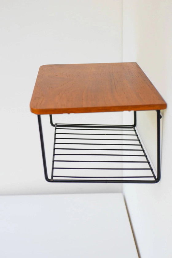 Vintage Zwevend Wandrek, Teak String Rack Jaren 60 Design – Scandinavian (photo 11 of 15)