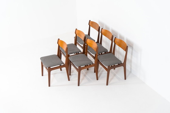 Image 1 of Set Of 6 Beautiful Dining Chairs By Erik Buch (Denmark, 1960S).