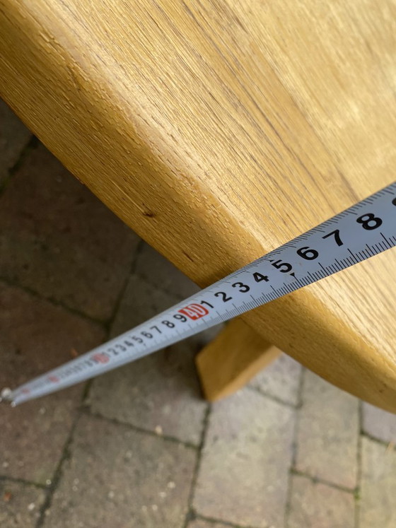 Image 1 of Round solid wood coffee table Ø100 – Japandi / Brutalist