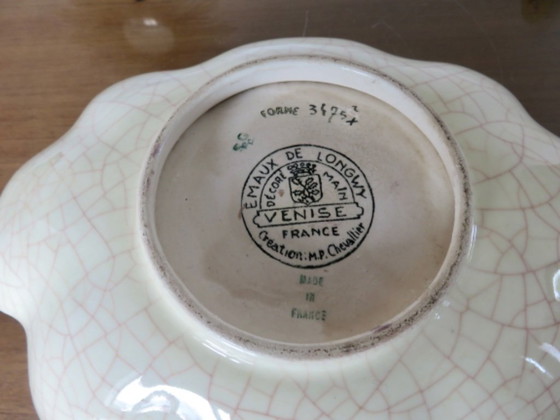 Image 1 of Plat en emaux de Longwy, modèle Venise, made in France, 40's 50's