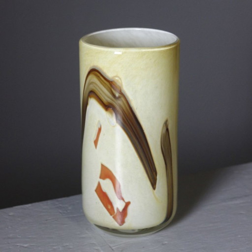 Verrerie De La Rochère - Vase Cylindre Décor Abstrait France XXème – vazen, Glass