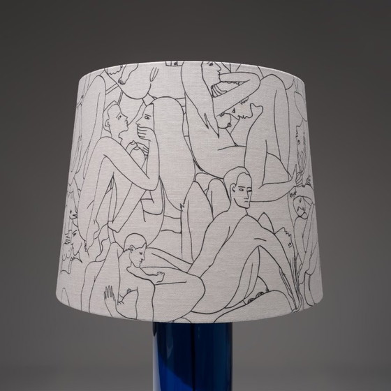 Image 1 of 2x Model 163 Table lamp with Pierre Frey shade