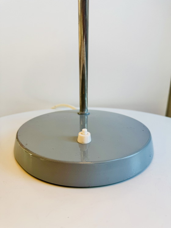 Image 1 of Bauhaus Table Lamp by VEB NARVA Lengefeld – Vintage 1960s Adjustable UFO Desk Light, West Germany Mid-Century Modern Lamp