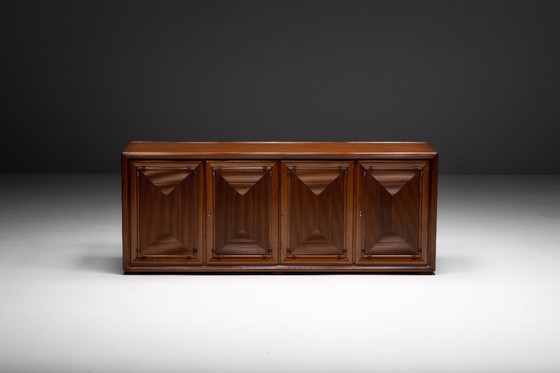 Image 1 of Architectural Modernist Sideboard, France, Mid-20th Century