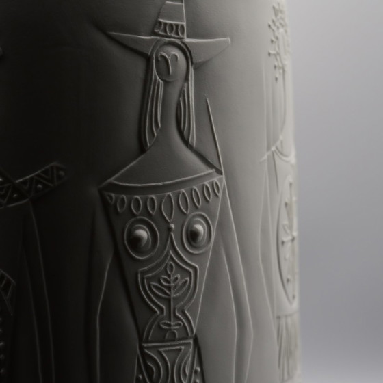 Image 1 of Rare CUNO FISCHER Hutschenreuther Bisque Porcelain Floor Vase 1969 H33cm D21cm