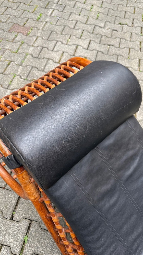 Image 1 of Chaise longue Flechtatelier Schütz Chaise longue en rotin des années 70