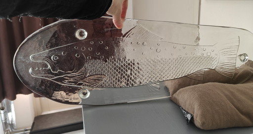 Salmón de cristal hecho a mano – Plato de pescado vintage / Plato para servir – tafelaccessoires, Glass (photo 2 of 10)