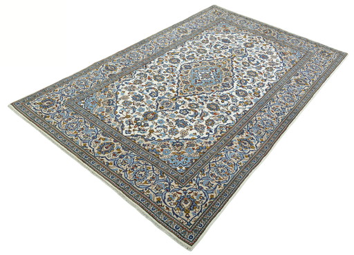 Handgeknoopt Kashan kurk - 317 x 195 cm - Beige