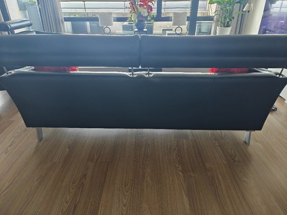 Image 1 of Divano Leolux Patachou e 2 poltrone in pelle nera