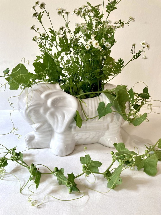 Image 1 of Keramische olifantenbloempot/plantenbak