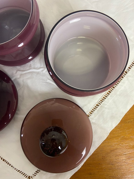 Image 1 of Set di 3 bicchieri vintage in vetro opalino