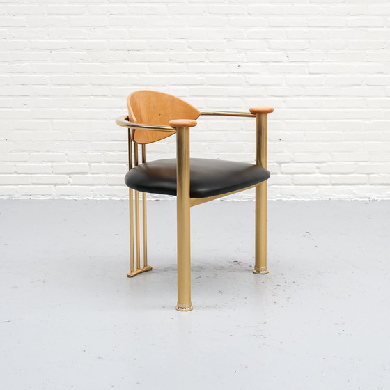 Image 1 of Postmodern Eetkamerstoelen Goud 