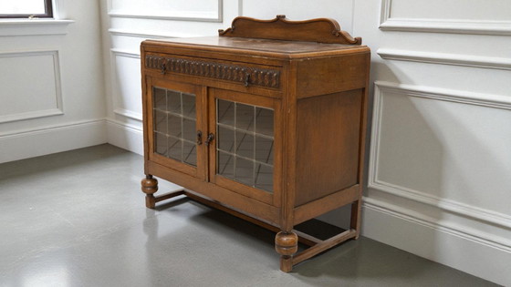 Image 1 of Sideboard with Stained Glass Doors – 85 cm high