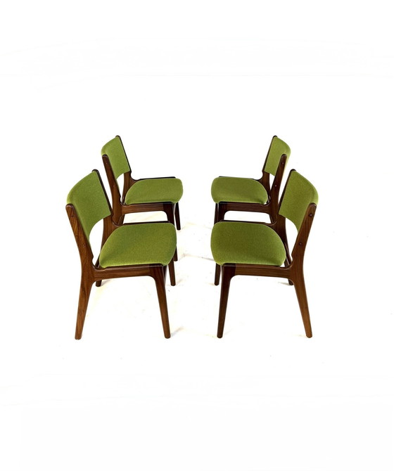 Image 1 of 4x gerestaureerde eetkamerstoel model 89, Erik Buch ‘60