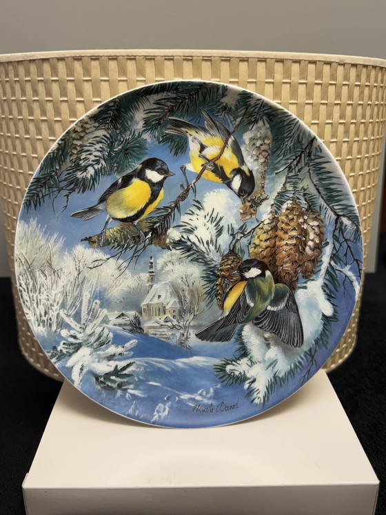Image 1 of 🐦 „Vögel im Winter“ | Handbemalte Porzellanteller für Sammler | Hutschenreuther | Limitierte Auflage | Neuwertiger Zustand
