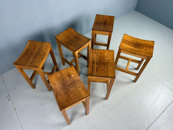 Image 1 of Set of 2 Japandi oak stools by Jonas Lindvall for David Design 1990s