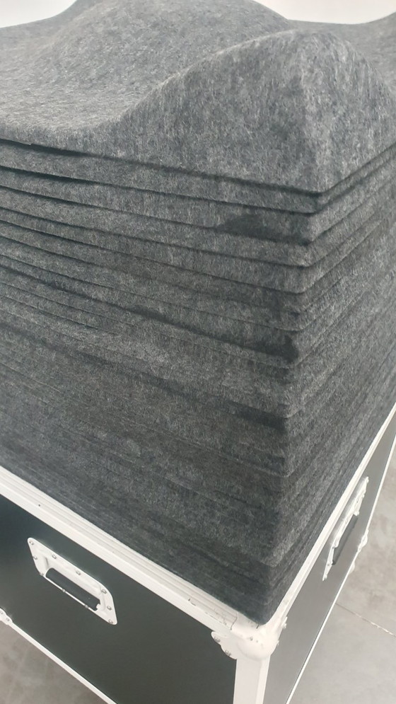 Image 1 of Offecct soundwave swell acoustic 3D design panels gray felt, modular