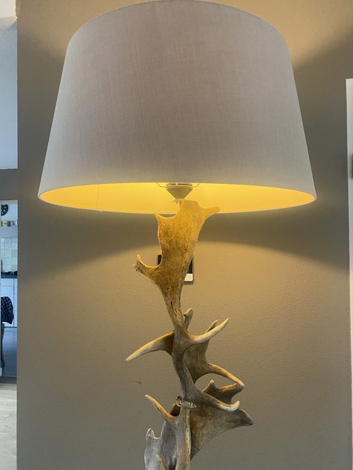 Vintage deer antler floor lamp
