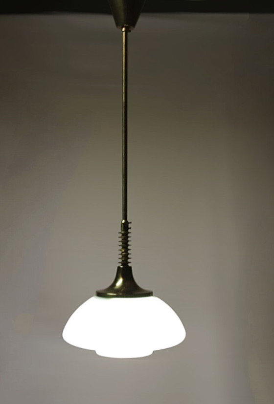 Image 1 of Elegante 1970 Lichtblauwe Opaline Hanger - Czech Vintage Gem