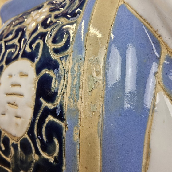 Image 1 of Vintage 70s XXL Chinese keramieken olifant plantentafel (Hoogte:42cm) kruk Chinoiserie 