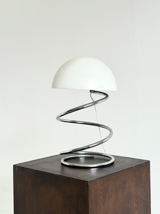 Lampe de table italienne vintage en forme de spirale de l'ère spatiale